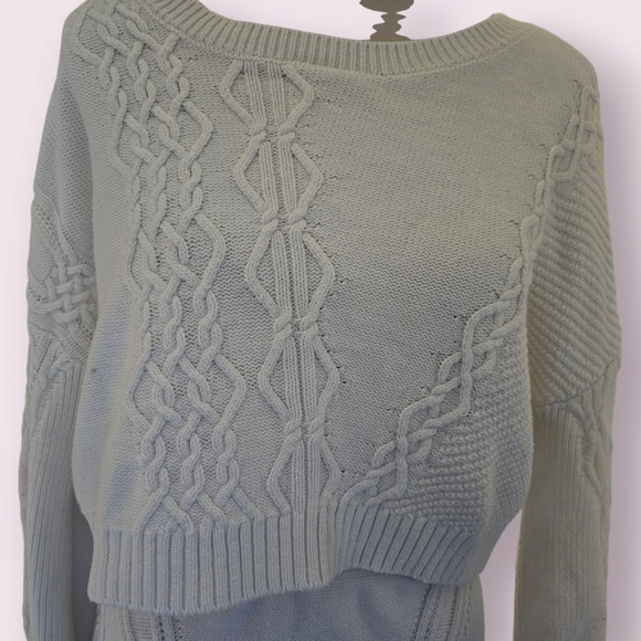 Maeve Anthropologie Cable Knit Sweater Set Large - Picture 7 of 9
